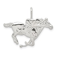 Sterling Silver Race Horse Charm view 1