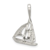 Sterling Silver Polished Sailboat Charm view 3