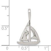 Sterling Silver Polished Sailboat Charm view 4