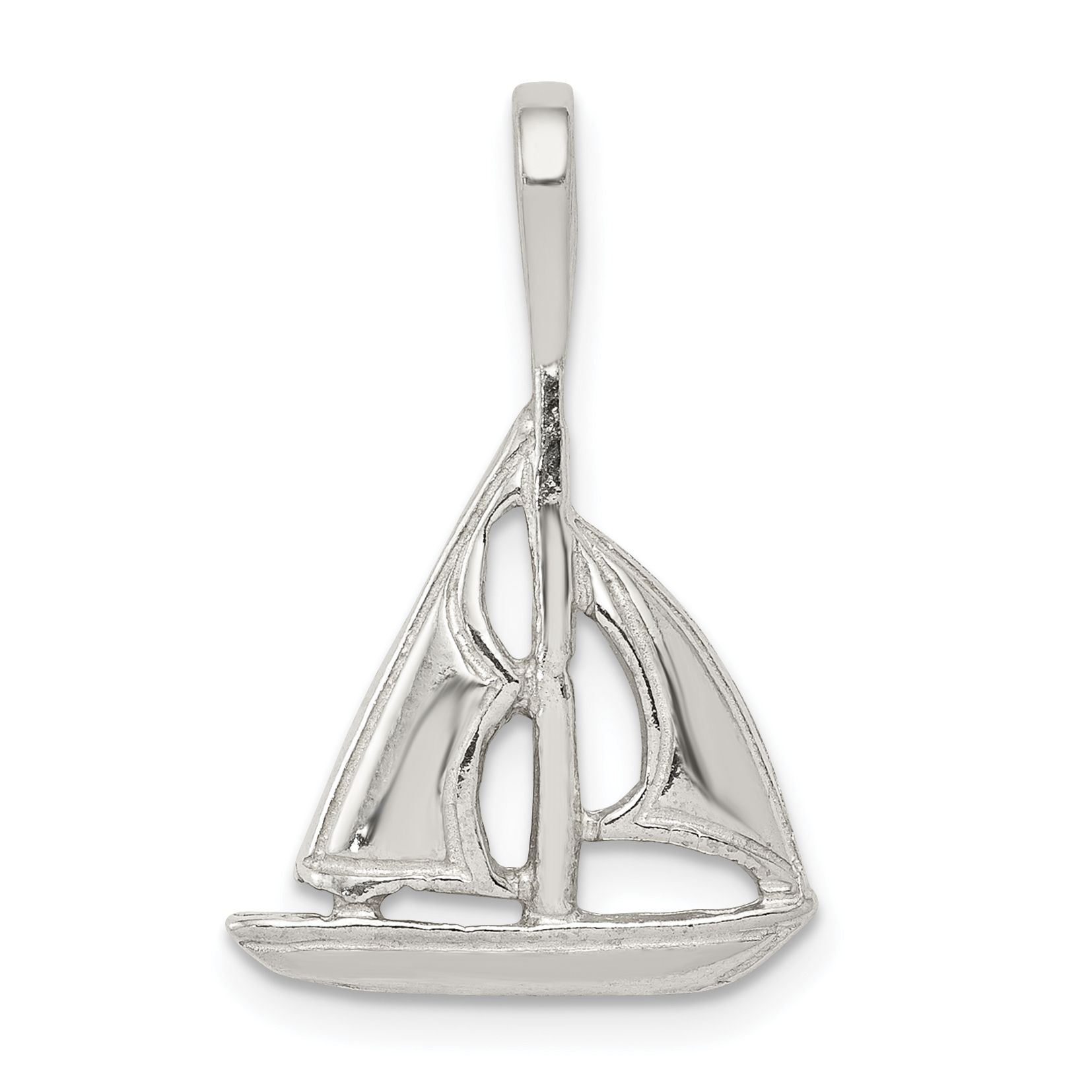 Sterling Silver Sailboat Charm (QC1052)