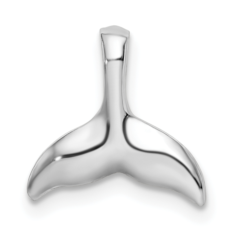 De-Ani Sterling Silver Rhodium-Plated Polished Mini Whale Tail Slide (QC10541)