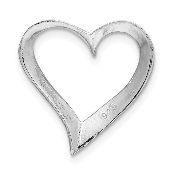 De-Ani Sterling Silver Rhodium-Plated Polished Large Floating Heart Pendant