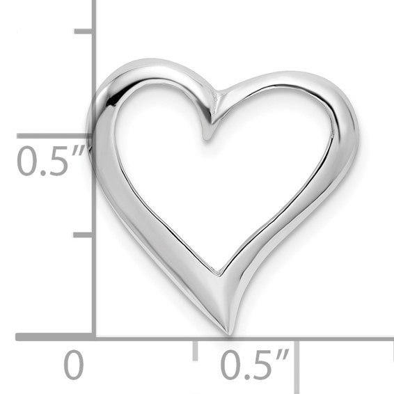 De-Ani Sterling Silver Rhodium-Plated Polished Large Floating Heart Pendant