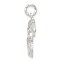 Sterling Silver Polished Moon and Star Pendant view 2
