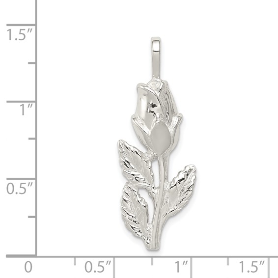 Sterling Silver Rose Bud Pendant