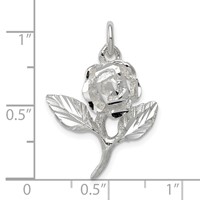 Sterling Silver Rose Pendant view 4
