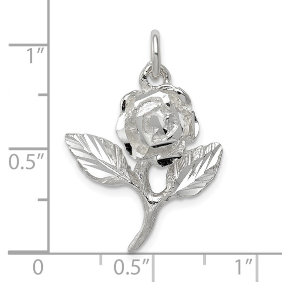 Sterling Silver Rose Pendant
