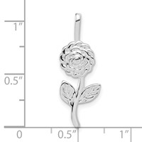 Sterling Silver Polished Long Stemmed Flower Pendant view 3