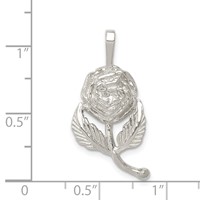 Sterling Silver Rose Pendant view 3