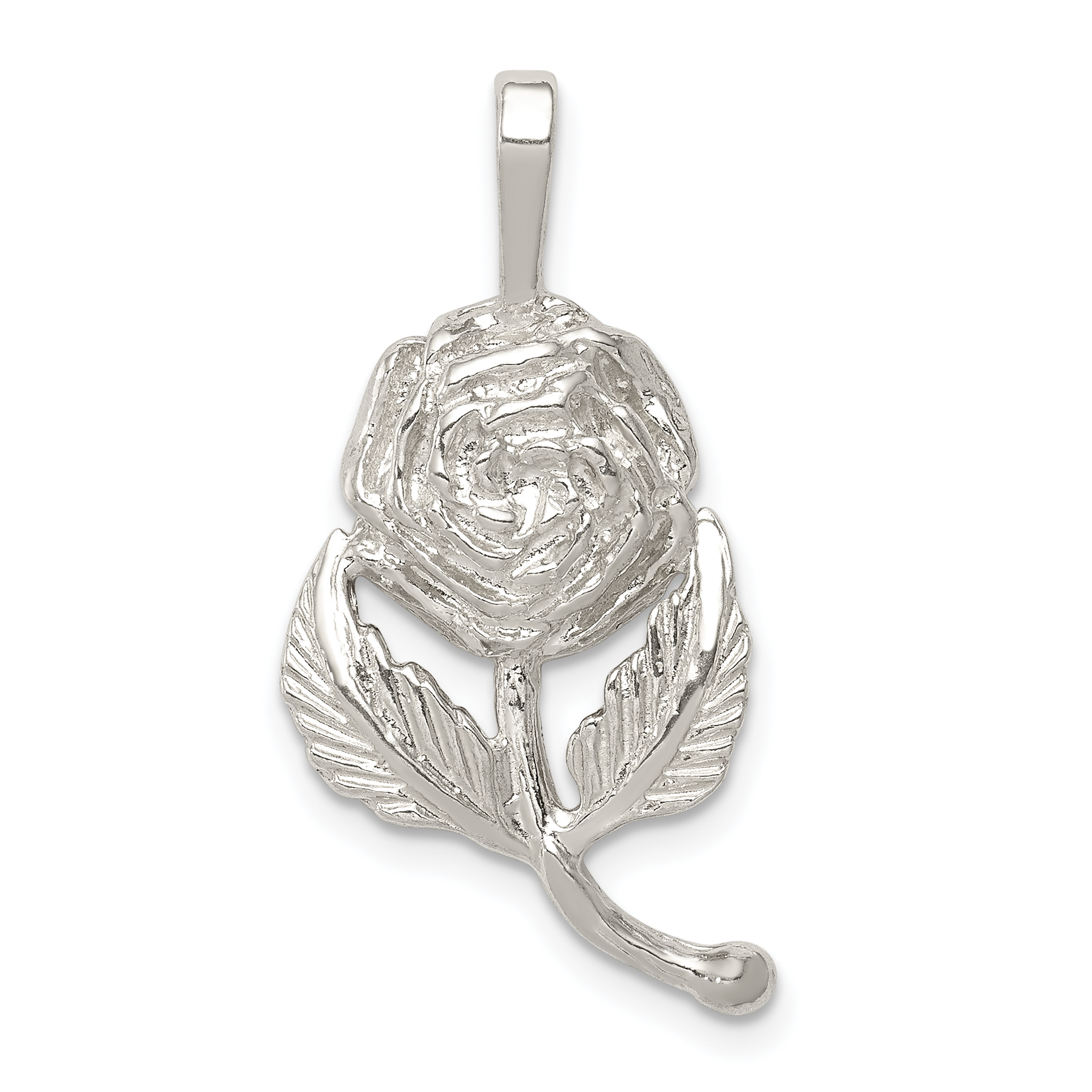 Sterling Silver Rose Pendant (QC1082)