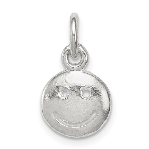 Sterling Silver Polished Smiley Face Charm