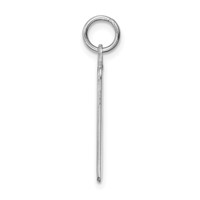 Sterling Silver Rhodium-plated Polished Front Satin Back Pink Enameled Engravable Large Birth Certificate Charm view 2