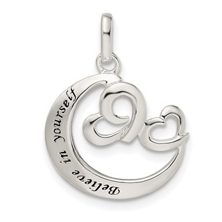 Sterling Silver Heart Believe in Yourself Pendant