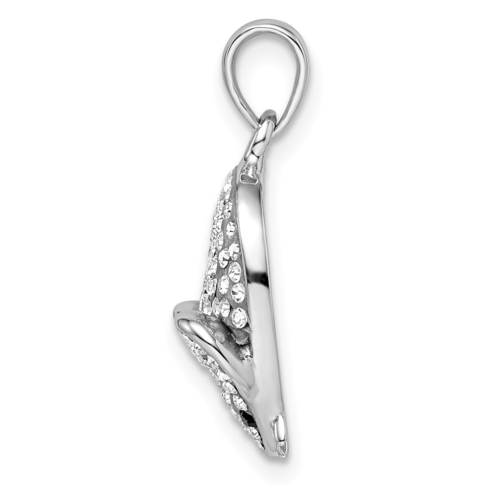 Sterling Silver Rhodium-plated Preciosa Crystal Mouse Pendant (QC11018)