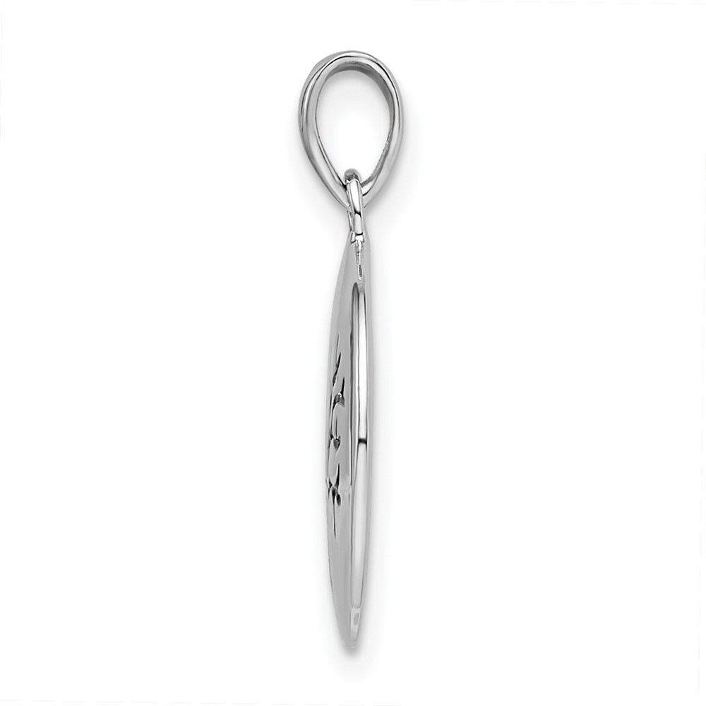 Sterling Silver Rhodium-plated Oxidized Circle Tree Pendant (QC11045)