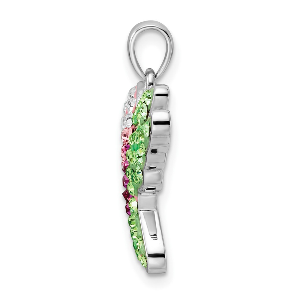 Sterling Silver Rhodium-plated Preciosa Crystal Hummingbird Pendant (QC11047)