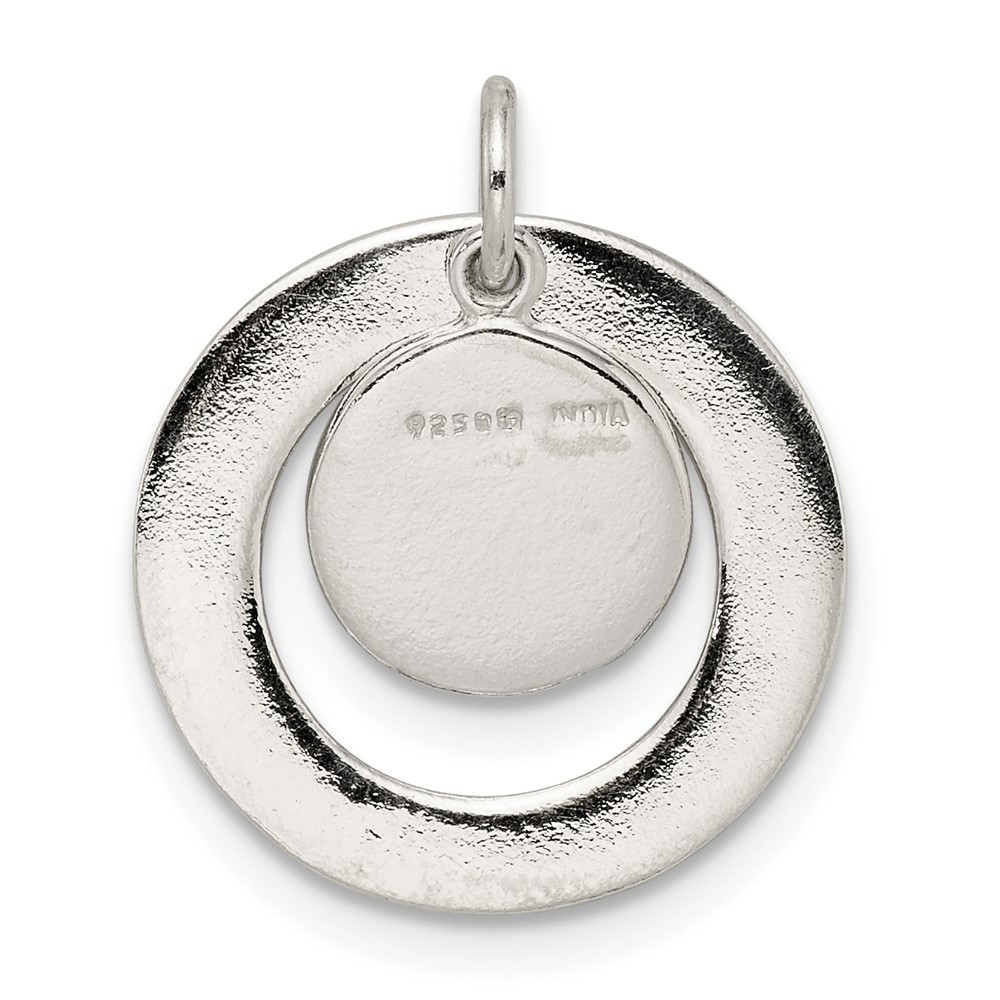 Sterling Silver Round NOT ALL WHO WANDER Pendant (QC11068)
