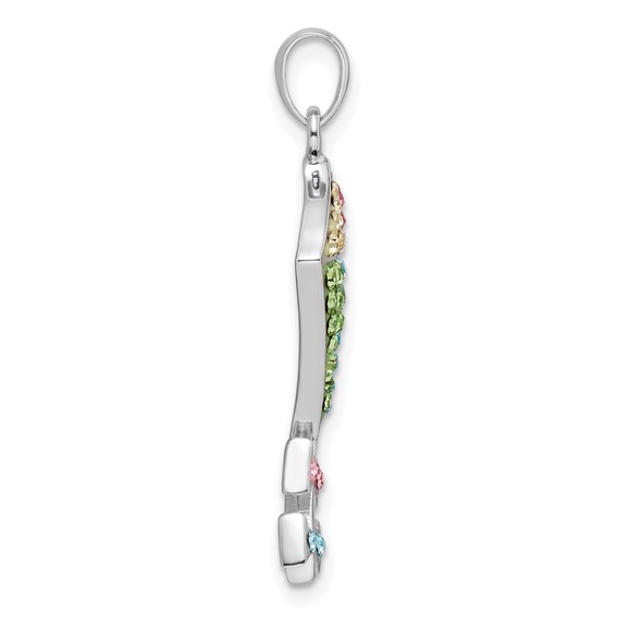 Sterling Silver Rhodium-plated Preciosa Crystal Kite Pendant