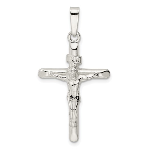 Sterling Silver Polished Crucifix Pendant