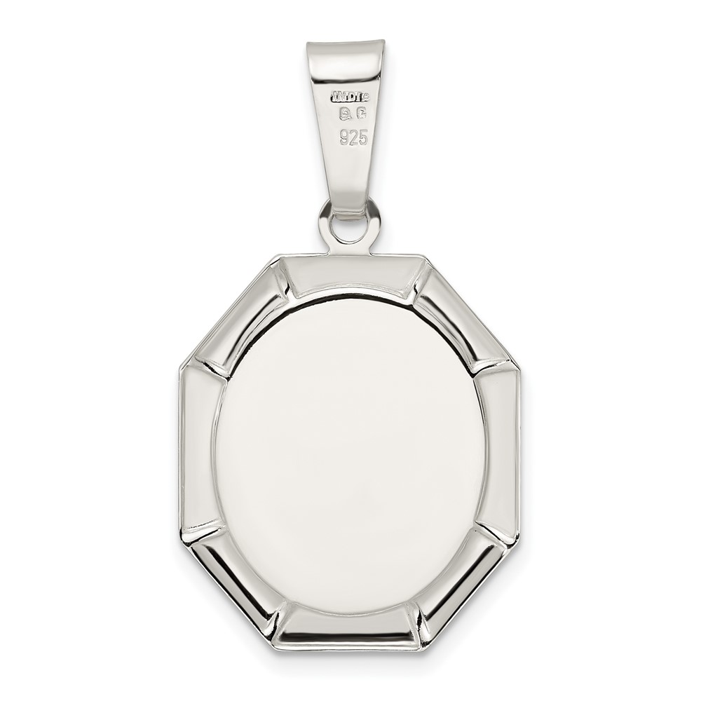 Sterling Silver Rhodium-plated Satin Raphael Angel Pendant (QC11212)