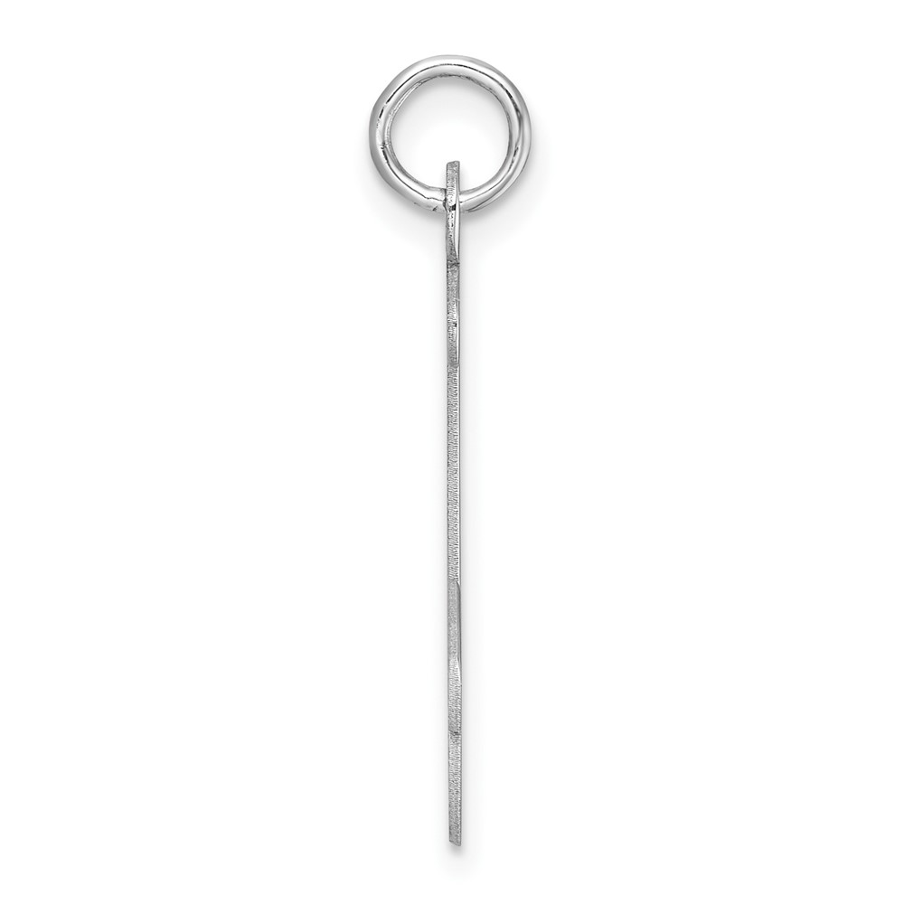 Large Sterling Silver Rhodium-plated Script Letter J Initial Charm (QC11253J)