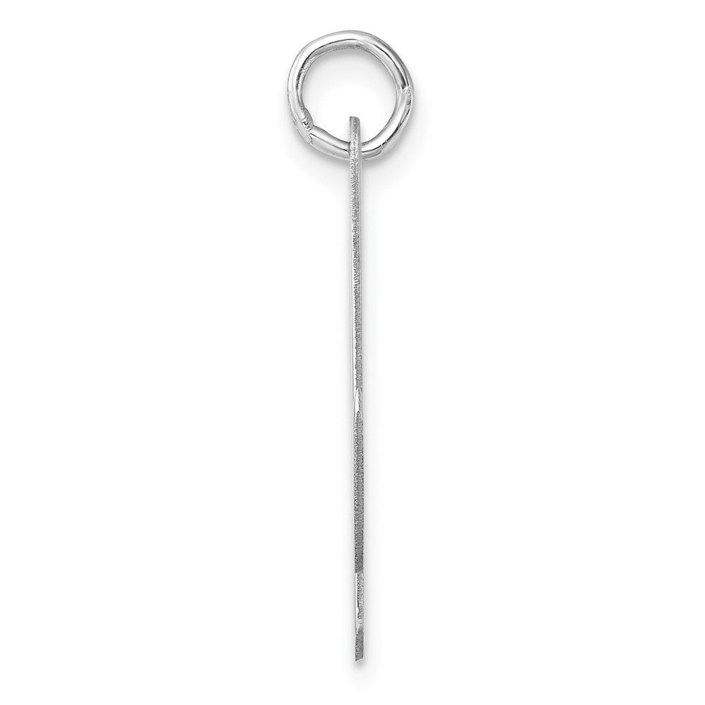 Large Sterling Silver Rhodium-plated Script Letter N Initial Charm (QC11253N)