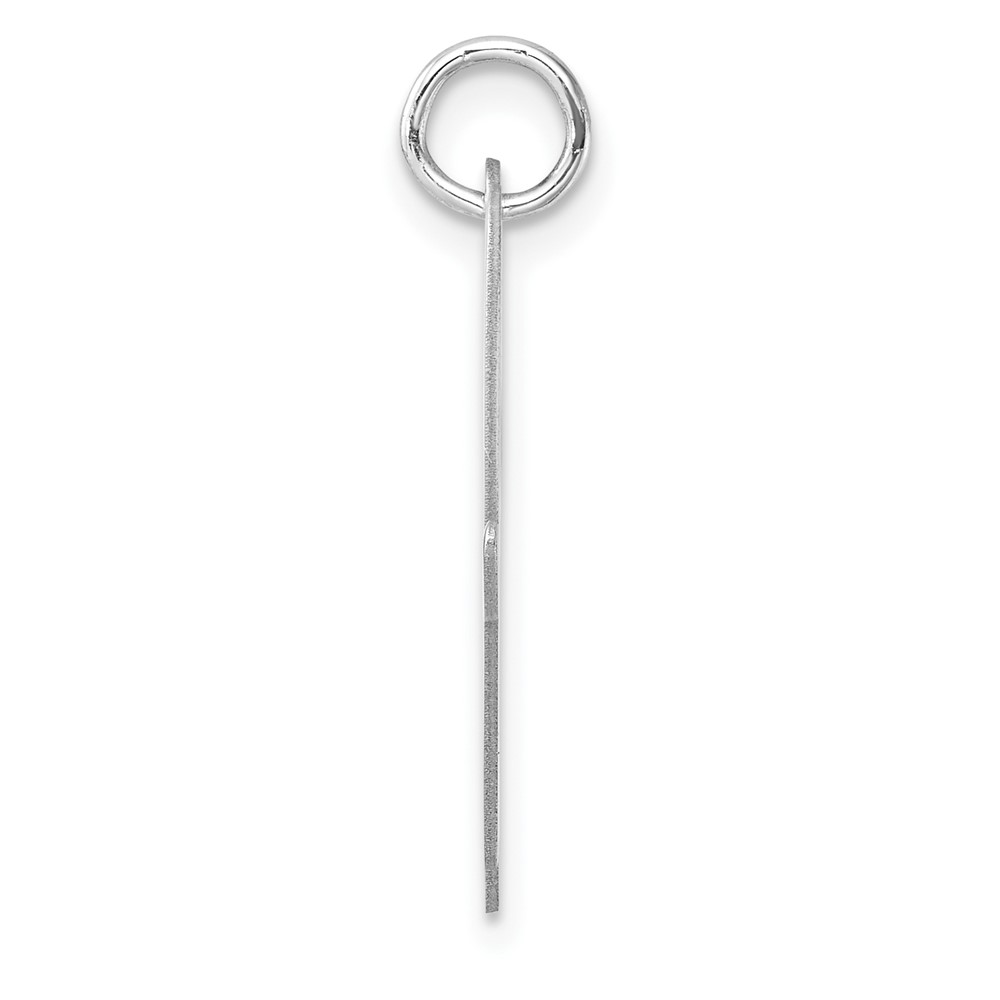 Large Sterling Silver Rhodium-plated Script Letter W Initial Charm (QC11253W)
