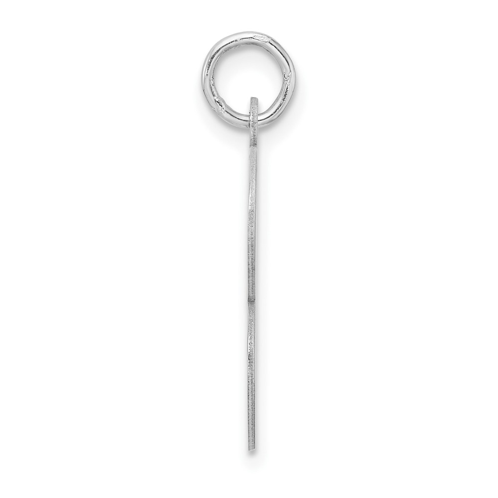 Large Sterling Silver Rhodium-plated Fancy Script Letter B Initial Charm (QC11254B)