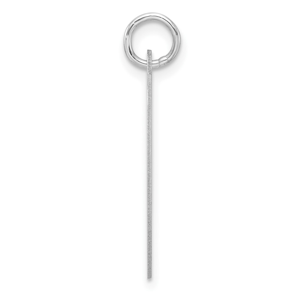 Large Sterling Silver Rhodium-plated Fancy Script Letter O Initial Charm (QC11254O)