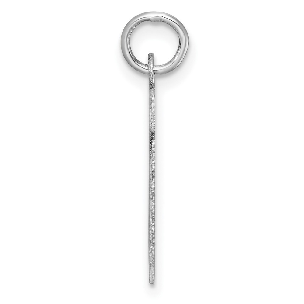 Large Sterling Silver Rhodium-plated Block Letter M Initial Charm (QC11255M)