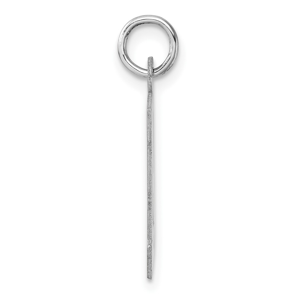 Large Sterling Silver Rhodium-plated Block Letter N Initial Charm (QC11255N)
