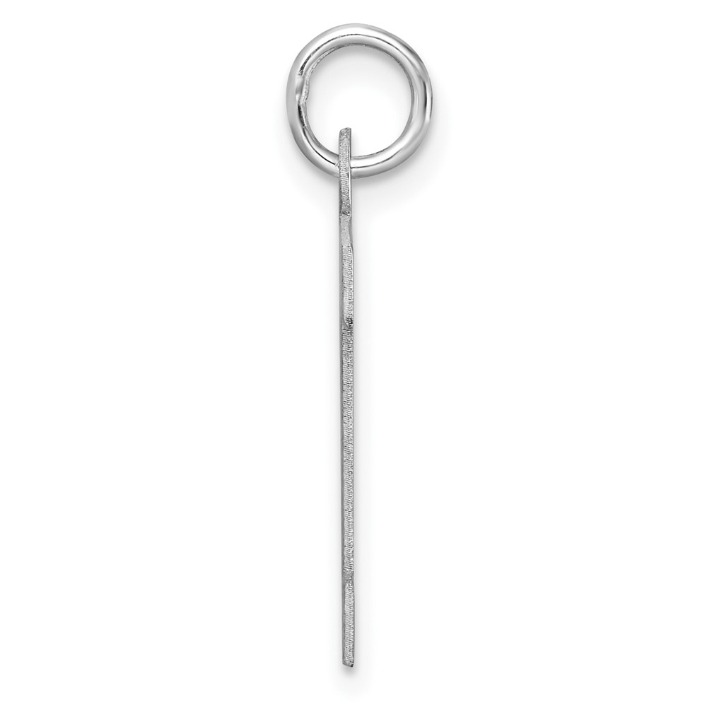 Large Sterling Silver Rhodium-plated Block Letter R Initial Charm (QC11255R)