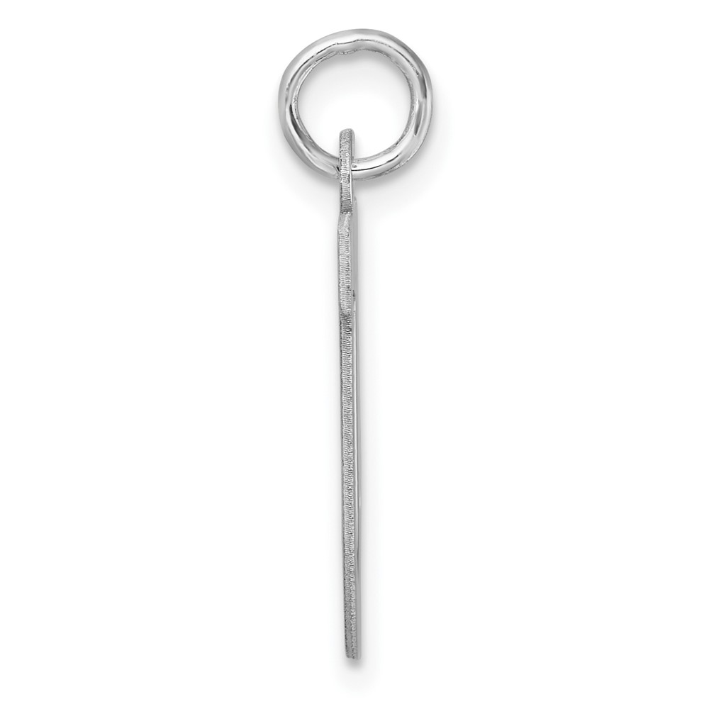 Large Sterling Silver Rhodium-plated Block Letter U Initial Charm (QC11255U)