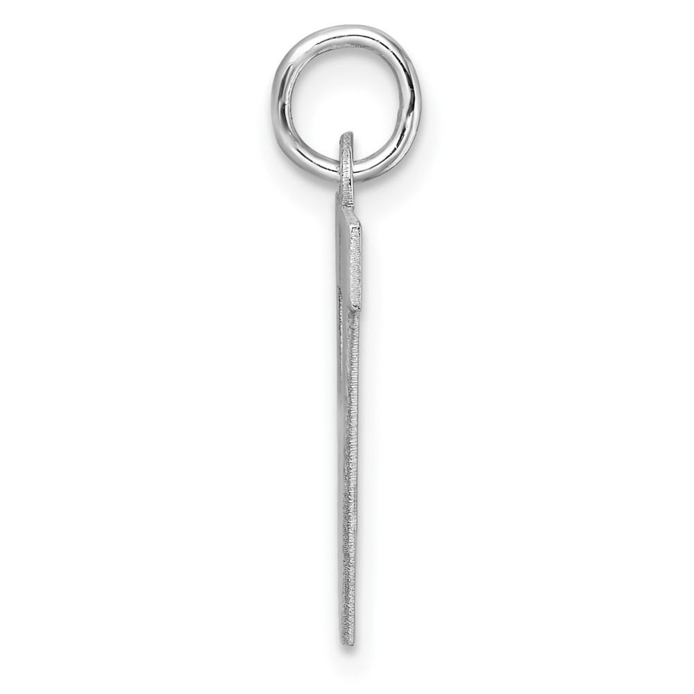 Large Sterling Silver Rhodium-plated Block Letter V Initial Charm (QC11255V)