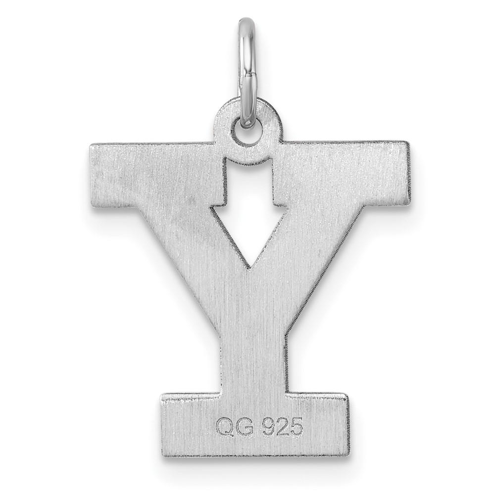 Large Sterling Silver Rhodium-plated Block Letter Y Initial Charm (QC11255Y)