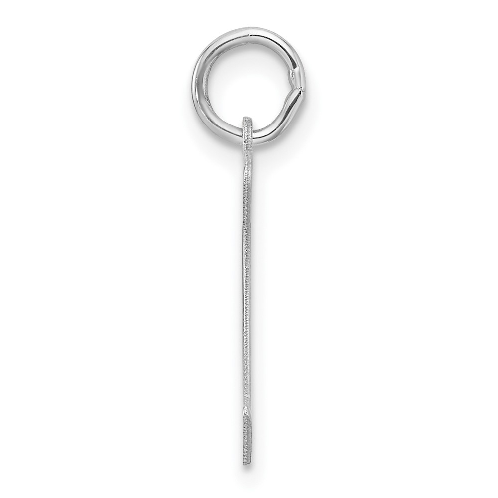 Small Sterling Silver Rhodium-plated Artisan Block Letter C Initial Charm (QC11256C)