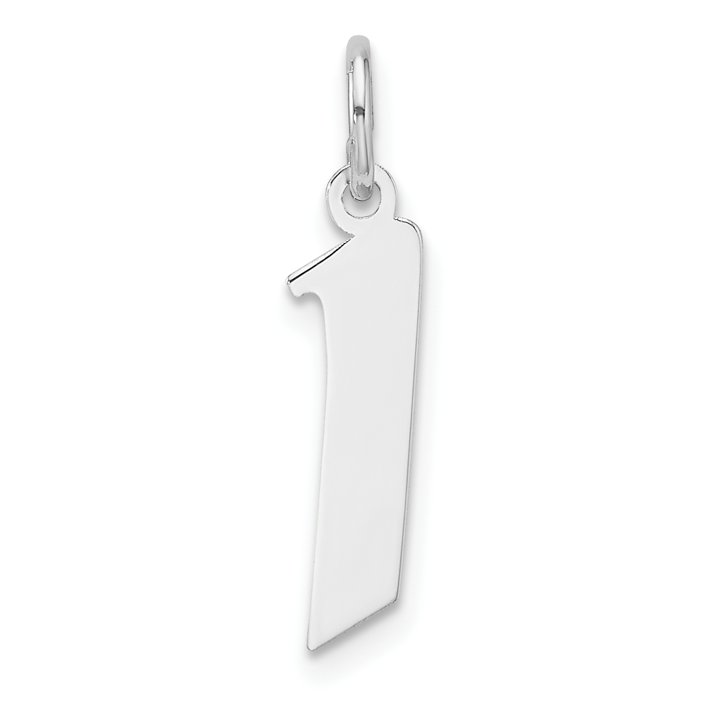 Small Sterling Silver Rhodium-plated Artisan Block Letter I Initial Charm (QC11256I)