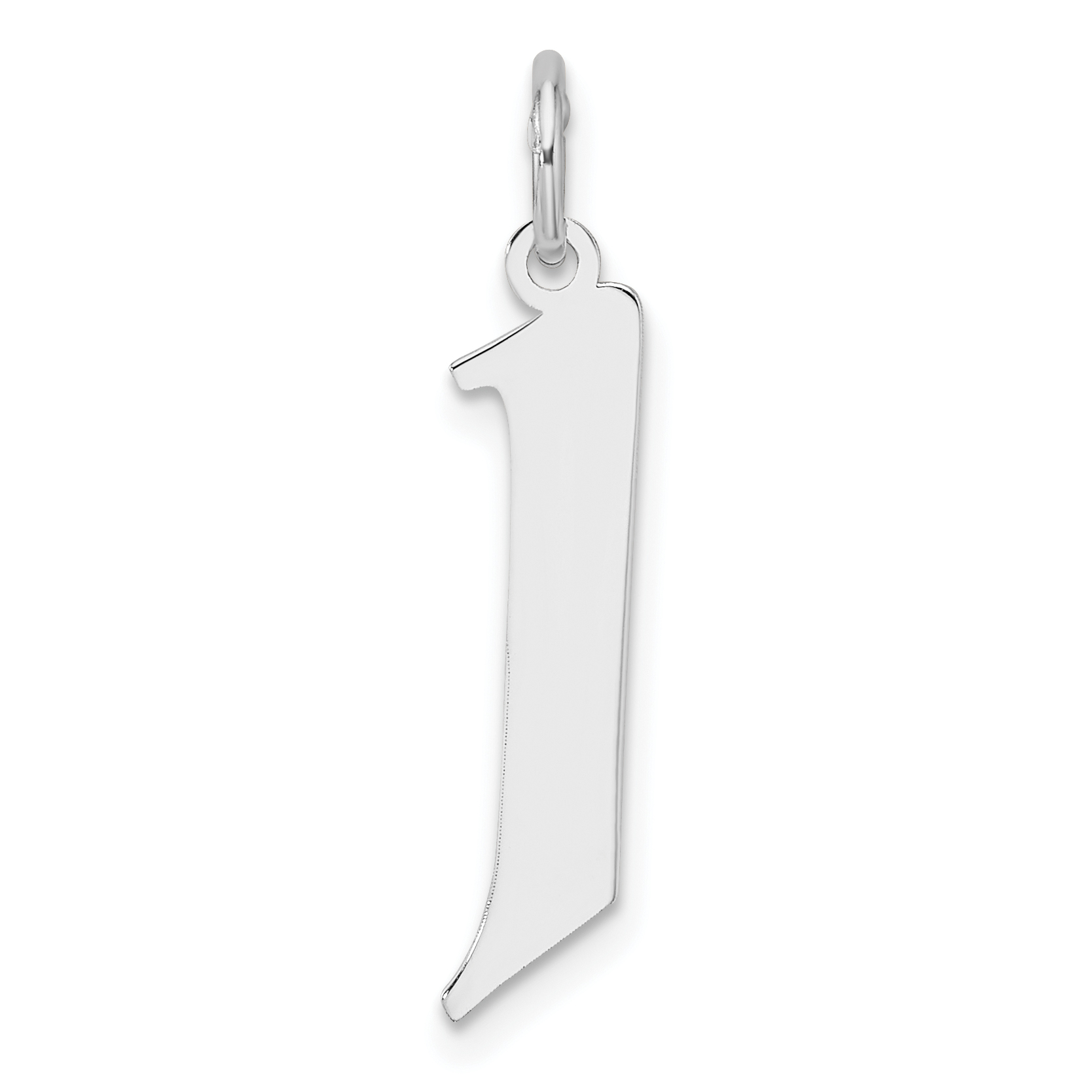 Small Sterling Silver Rhodium-plated Artisan Block Letter J Initial Charm (QC11256J)