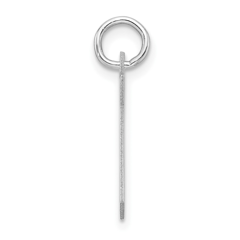 Small Sterling Silver Rhodium-plated Artisan Block Letter M Initial Charm (QC11256M)