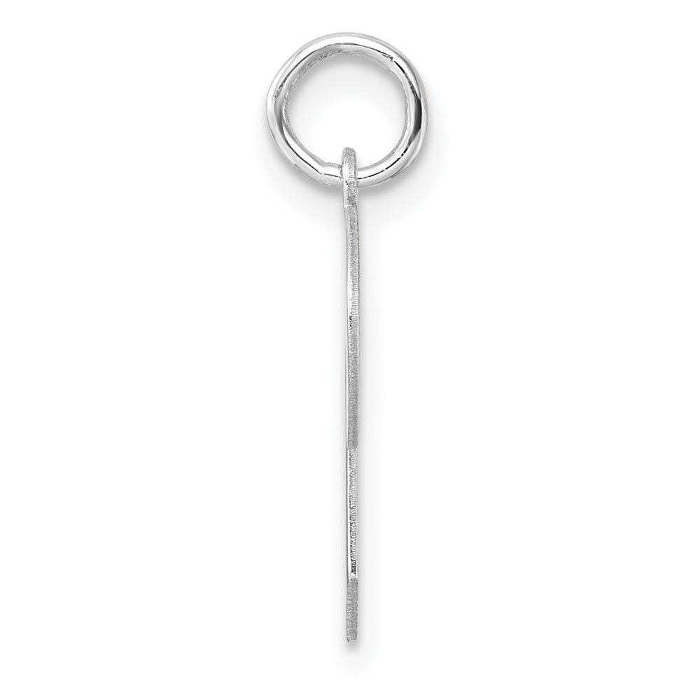 Small Sterling Silver Rhodium-plated Artisan Block Letter P Initial Charm (QC11256P)