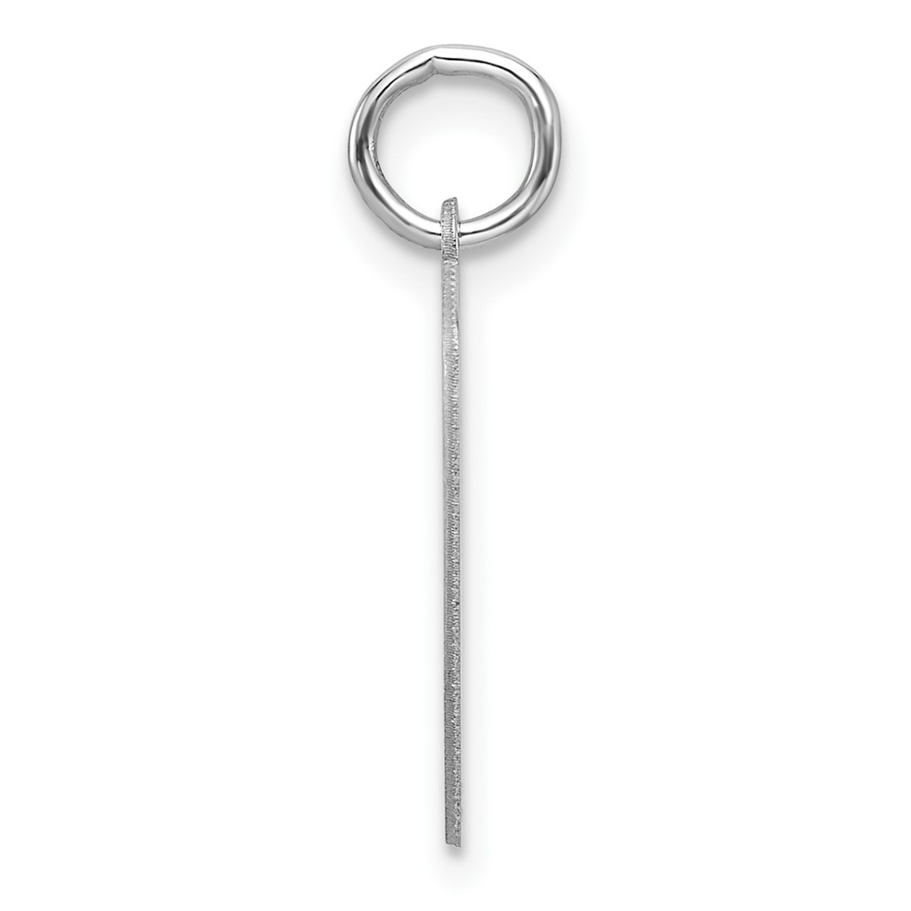 Small Sterling Silver Rhodium-plated Artisan Block Letter U Initial Charm (QC11256U)