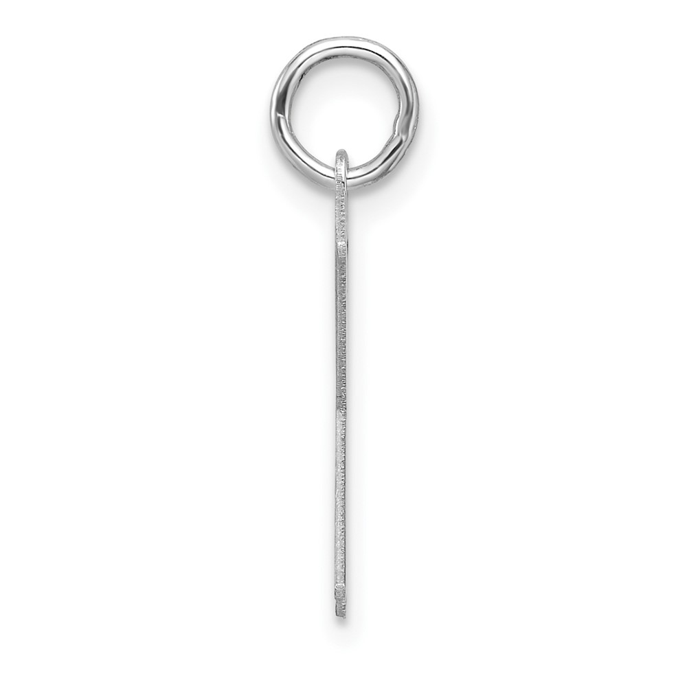 Small Sterling Silver Rhodium-plated Artisan Block Letter X Initial Charm (QC11256X)