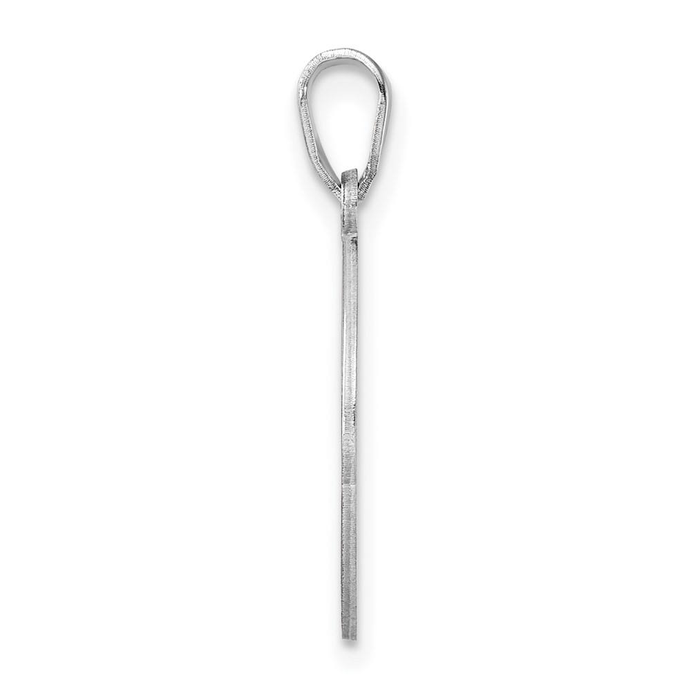 Small Sterling Silver Rhodium-plated Fancy Script Letter J Initial Pendant (QC11257J)