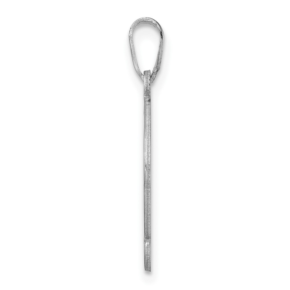 Small Sterling Silver Rhodium-plated Fancy Script Letter Q Initial Pendant (QC11257Q)