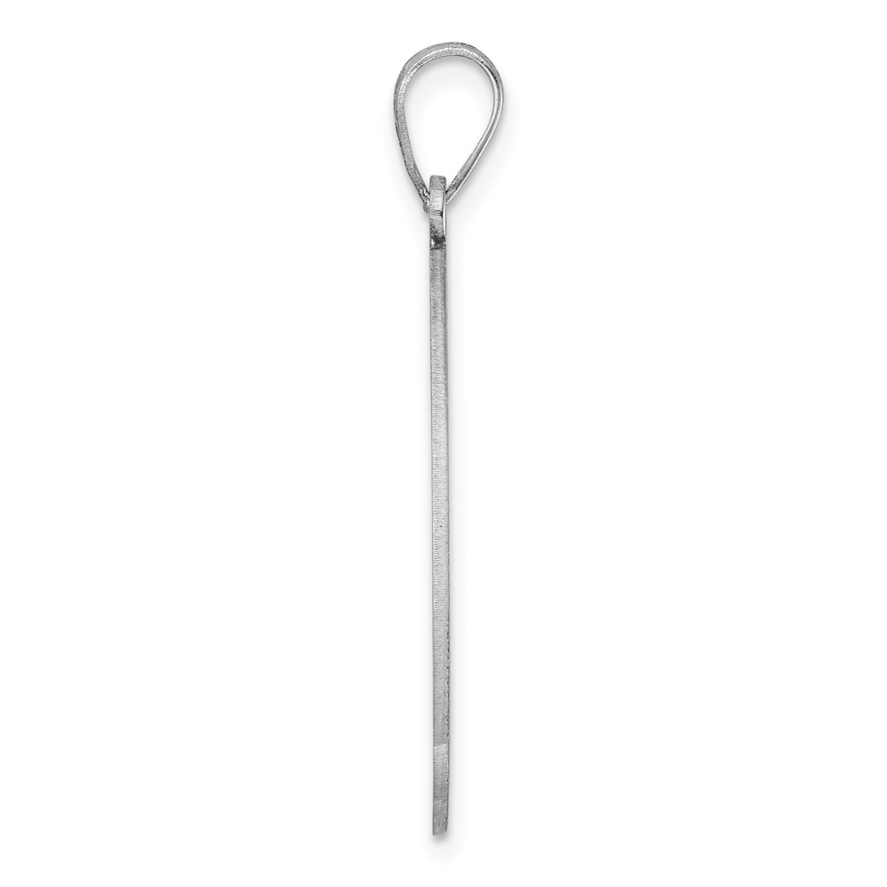 Large Sterling Silver Rhodium-plated Fancy Script Letter A Initial Pendant (QC11258A)