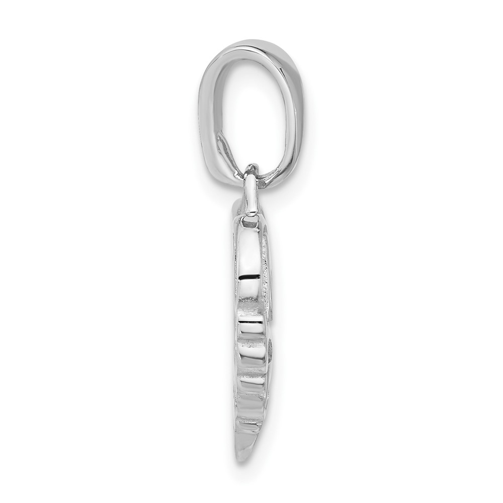 Sterling Silver Rhodium-plated Polished Hollow Love Pendant (QC11294)