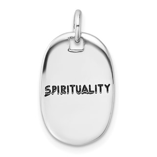 Sterling Silver RH-plated Antiqued SPIRITUALITY/HAVE FAITH Pendant