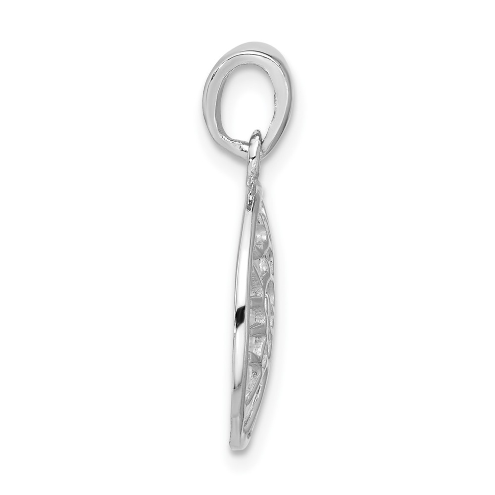 Sterling Silver Rhodium-plated Round Tree of Life Pendant (QC11333)