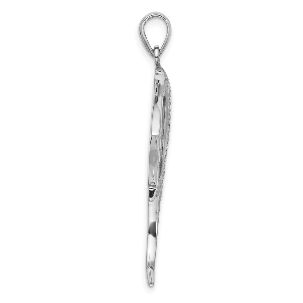 Sterling Silver Rhodium-plated Polished Polished Abalone Stingray Pendant (QC11365)
