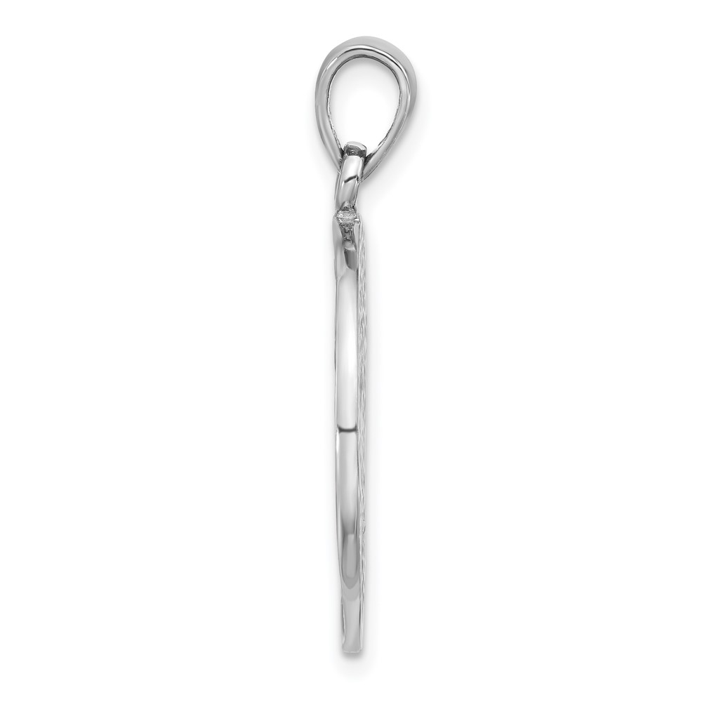 Sterling Silver Rhodium-Plated Polished Star of David in Tree Round Pendant (QC11487)